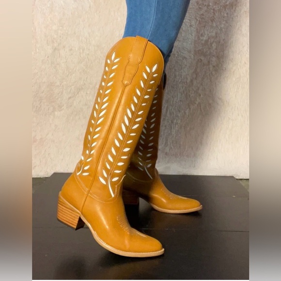 Mi.iM Shoes - Mi.iM Los Angels tall knee high cowboy boots with cutout design western cowgirl